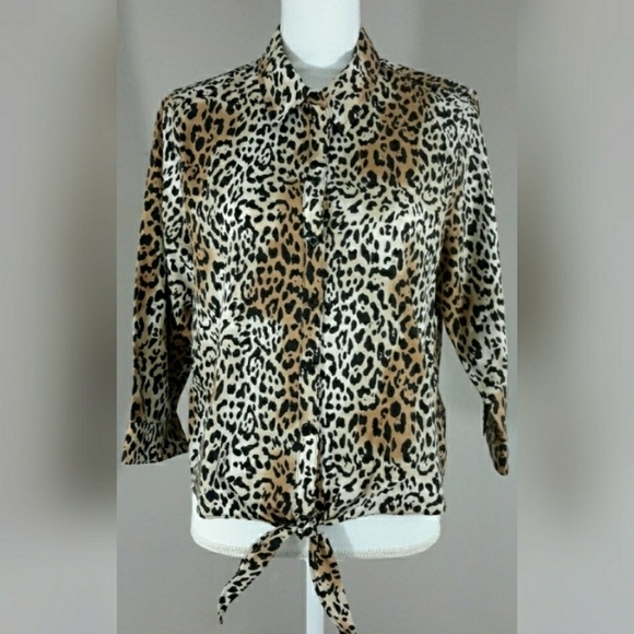 Chico's button up blouse & tie front - Picture 2 of 7